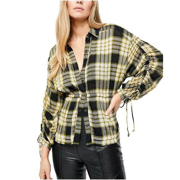 Free People Tops - We The Free Pacific Dawn Plaid Shirt Flannel